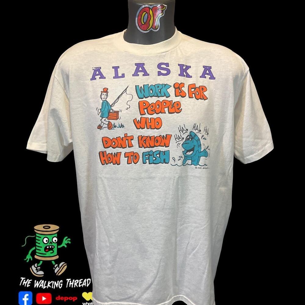 Alaska 1990s Vintage Fishing Comedy Graphic Shirt Size XL
